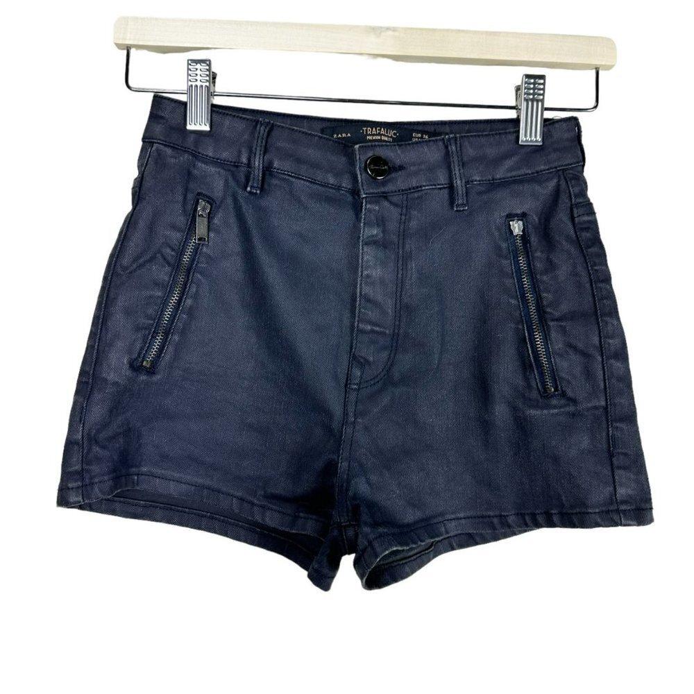 ZZara Trafaluc Black Denim Shorts Size 4‎ Short Inseam High Rise Casual